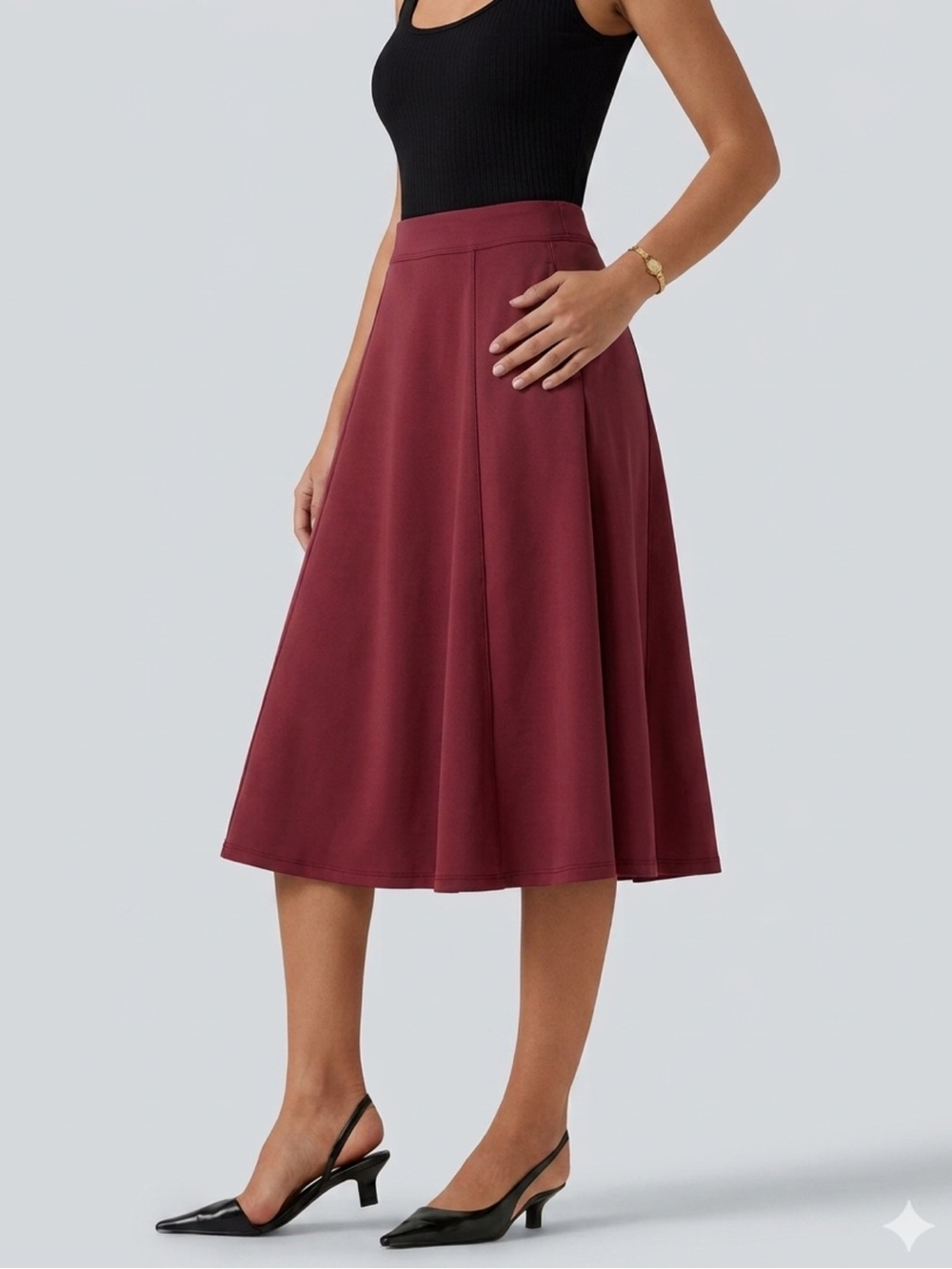 NWT Halara 2-in-1 High-Waisted Casual Midi Skirt with Shorts SIZE S
